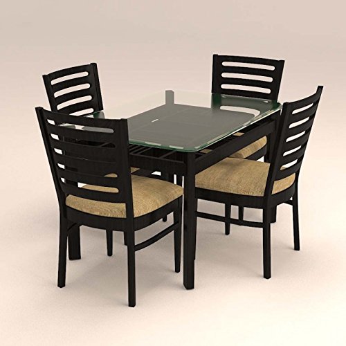 Nova Furnitures 4 Seater Dinning Set with Ladder Design and Glass Table Top Amazon.in Home
