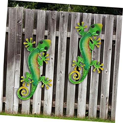 Yardwe 15 Pcs Shaped Office Artificial Colored Inspirational Garden Metal Lizard Fence Patio Home Gecko Crafts Statue Indoor Decoration Decor Simulation Art Hanging Ornament Bedroom #TOP6