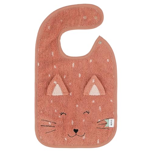 Bavoir Trixie imperméable en coton bio GOTS rose Mrs. Cat