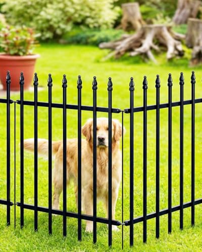ARIFARO Dekorative Metall Gartenzaun 81cm hoch x 61cm breit 5 Pack, Tier Barriere für Hund Haustier, Grenze Gartenzaun für Outdoor Patio Rasen Hof Blumenbeet