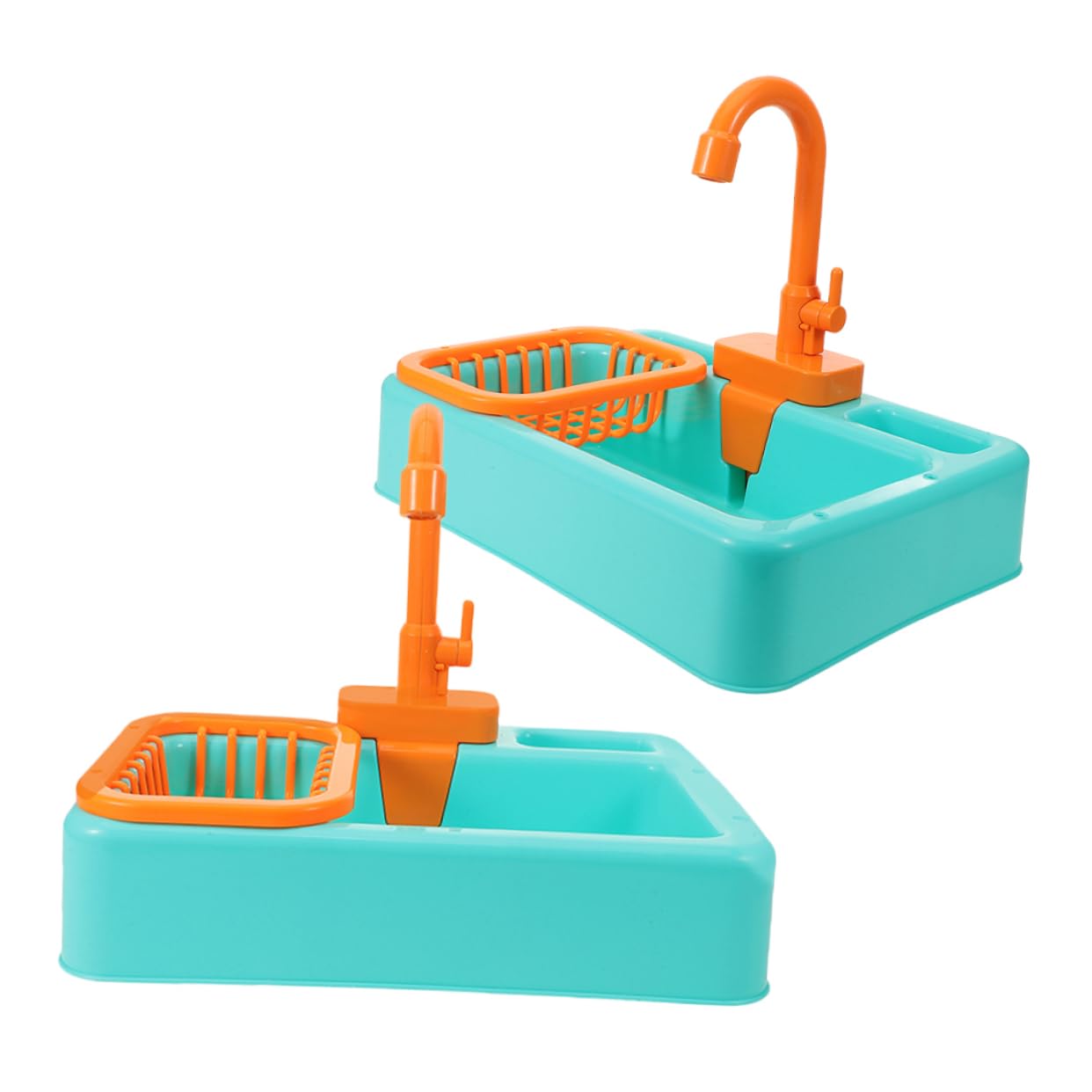 FONDOTIN 2pcs Tub Toy Parrot Shower Box Bird Bathing Tub Auto Water Circulation Plastic