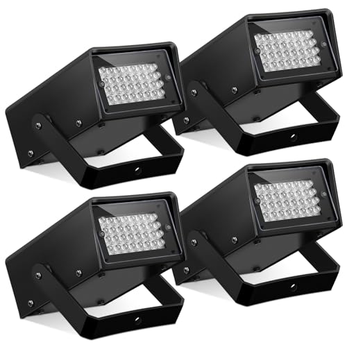 Treela 4 Pack Strobe Party Light Small Bright LED Outdoor, White, 32 LED