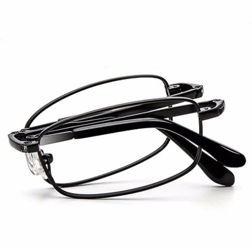 Faltbare Lesebrille Bifokale Gleitsichtbrille Klappbares Design Für Herren Compacte Photochrome Sonnenbrille Blaulichtfilter Mit Pocket Etui (Color : Black, Size : +1.50)