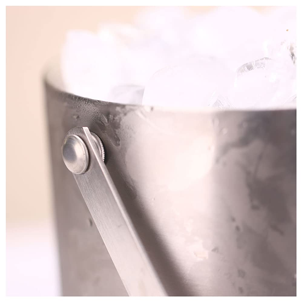 Secchiello per il ghiaccio da 3 litri in acciaio inox, secchiello per il ghiaccio con manico spesso, secchiello per il ghiaccio con isolamento a doppio strato e coperchio, secchiello per il vino (oro)