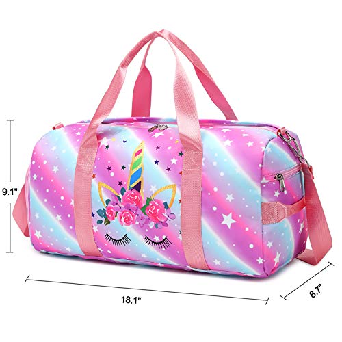 Duffle Bag for Grils Sport Gym Bag Weekender Carry On Workout Duffel Overnight Shoulder Bag with Shoe Compartment… - Image 4