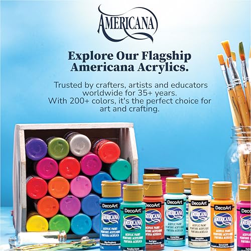 Image of DecoArt Americana Acrylic Paint Set - Starter Set, 24 Bottles (2 fl oz) - Art and Craft Acrylic Paints for Canvas, Wood, and More