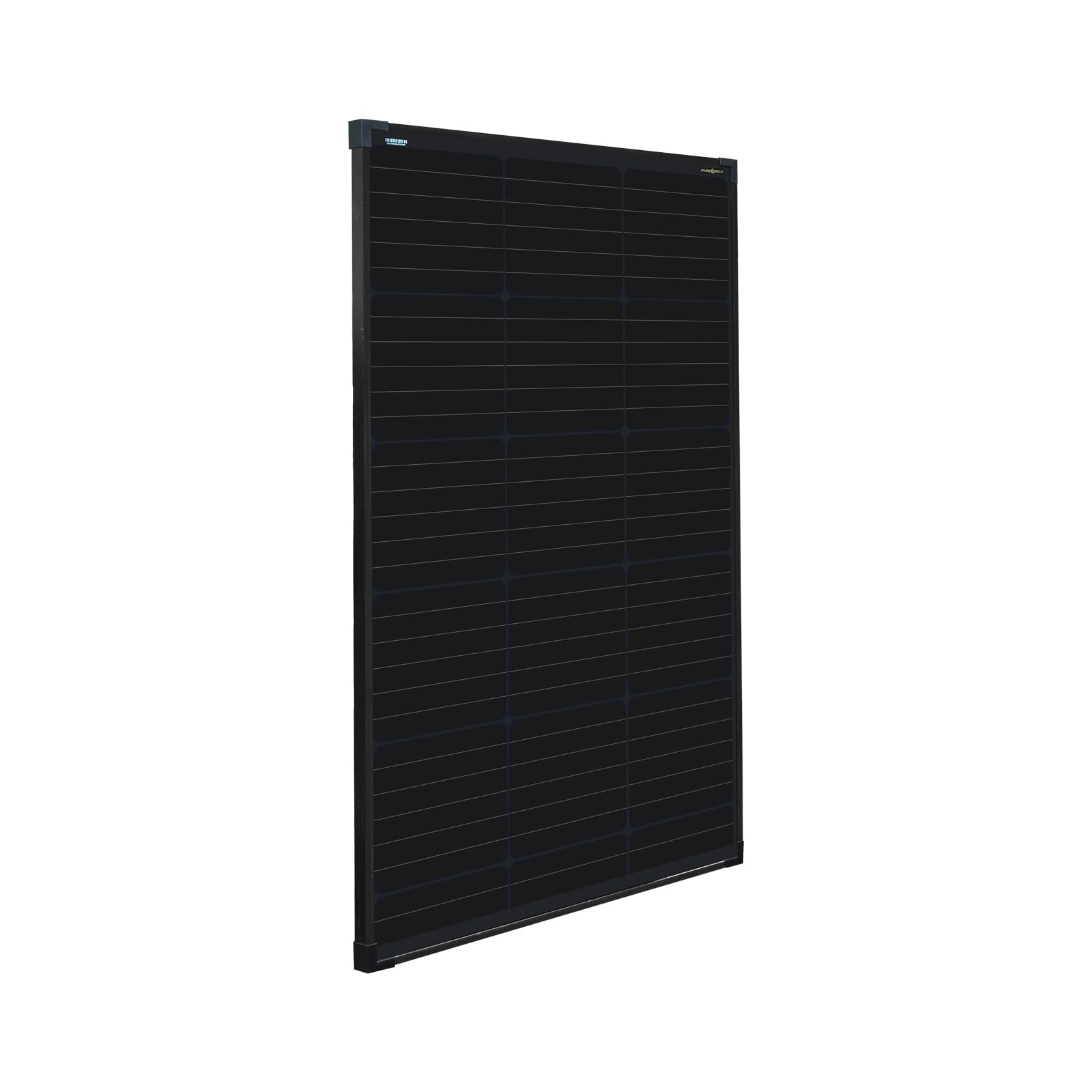 enjoy solar® Panel solar monocristalino 100W 12V con tecnología HPBC – Alta eficiencia 25%, células solares de 182mm, Full Black, ideal para autocaravana, balcones, caseta de jardín y barco