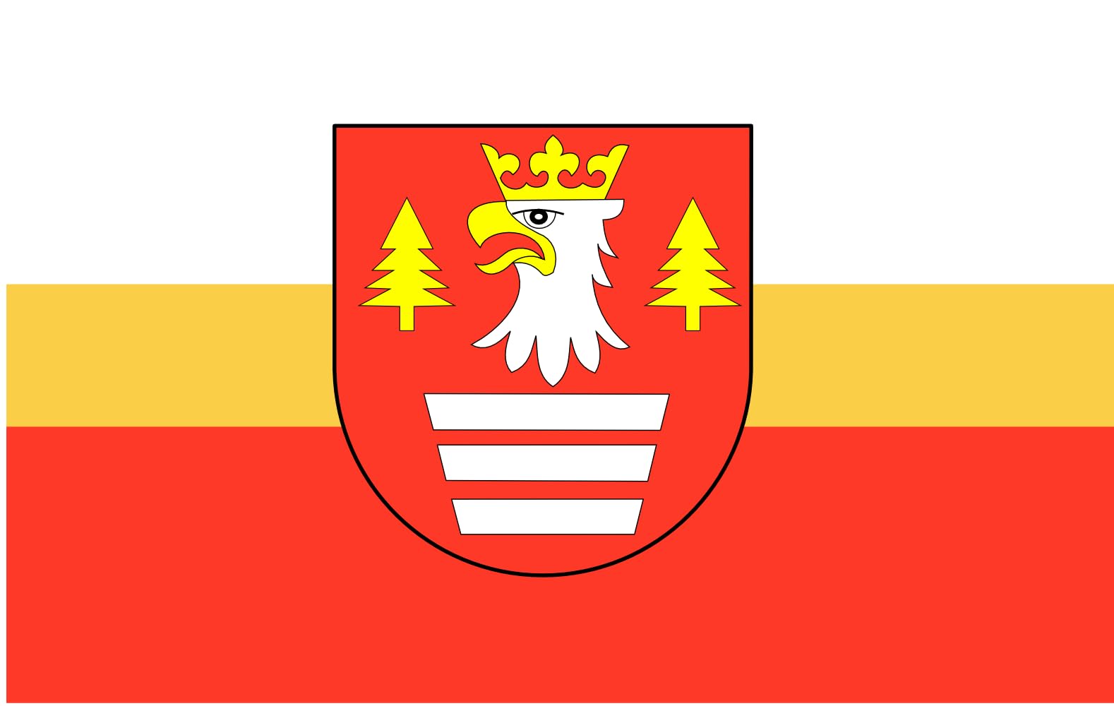 Drapeau POL powiat suski grand format paysage 1.35m² pour pavillon extérieur