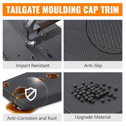 Image of G-PLUS Tailgate Molding Cap Top Protector Molding Trim | Compatible with Chevy Silverado GMC Sierra 1500 2014-2018 / Silverado Sierra 2500HD 3500HD 2015-2019 22763062, GM1904110