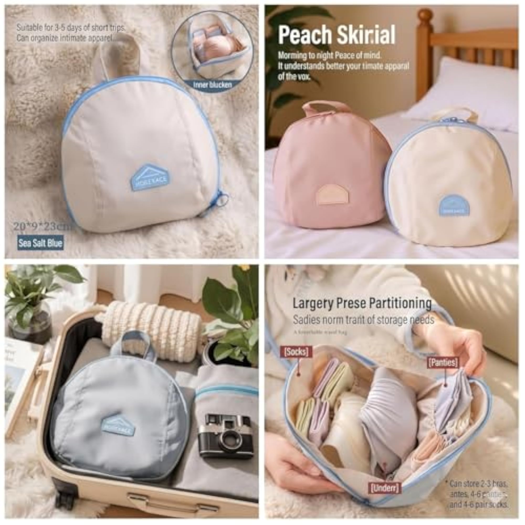 3-in-1 Travel Underwear Organizer Bag for Women
