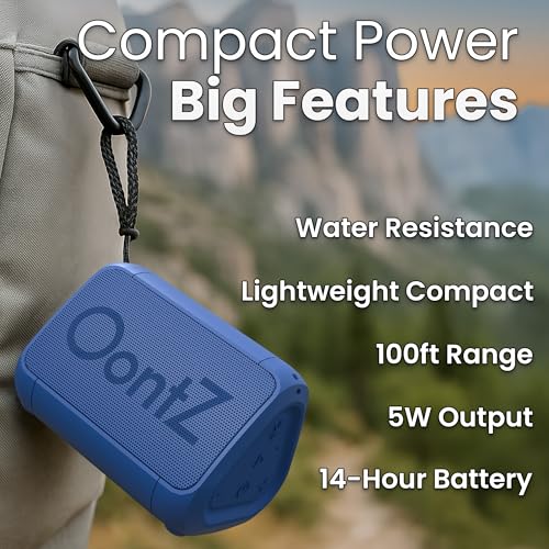 Image of OontZ Angle Solo Compact Bluetooth Speaker, 14-Hour Playtime, Blue