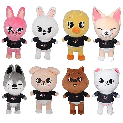 RHEETADA 8 PCS Skzoo Plushies Toys Set 8 Inches Cute Stuffed Animals Toy SKZ for Fans Boys and Girls