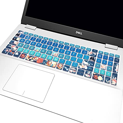 Wslucko Keyboard Cover Skin For 2021 2020 2019 Dell Inspiron 15 5501 5502 5505 5508 5584 5590 5593 5598 15.6" / Inspiron 15 7000 7590 7591 7501 7506 7706 7790 / Vostro 7590 5590 7500 ,Rose #TOP5