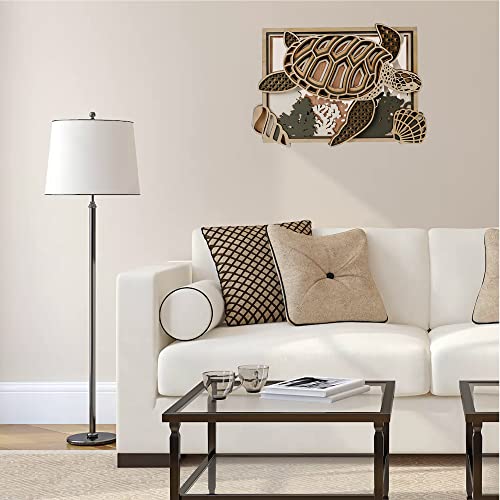 Leogor Multilayer Sea Turtle Wall Art - Wall Picture Of Turtle - Handcrafted Framed Nautical Wooden Art Decor For Sea Ocean And Beach Lovers #TOP7