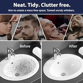 Alternative view of Beard Bib Beard Apron, Hair-Resistant Beard Bib Hair Catcher, Gifts for Men, Stocking Stuffers, Christmas Gifts Anniversary Birthday Gifts for Him, Shaving Accessories for Men - Black