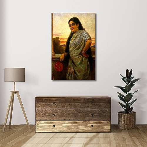 Image of Sikhash Raja Ravi Varma Canvas Paintings Classic Art, Indian Art, Famous Artist, Wall Painting for Living Room, Bedroom, Office, Unframed, Multicolor Fabric Size - 23x15 inches (58x38 cms, Painting 1895)