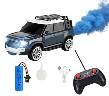 RC Car with Smoke Effect, LED Headlights, 1:16 Scale, Rechargeable Battery, Off-Road Theme and Above