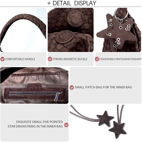 Image of Woven Tote Bag for Women, Shoulder Handbags, Beach Hobo, Handwoven Satchel Underarm Bag, Top-Handle Bag With Purses