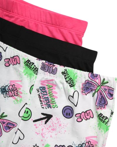 Image of Dreamstar Girls Bike Short Set - 6 Piece Graphic Tee Shirts and Athletic Performance Bike Shorts for Girls Activewear Set