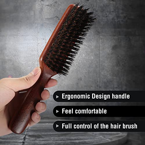 Hair Brush for Men Thin Fine Normal Hair, Boar Bristle Hair Brush for Add Shine Improve Texture Reduce Frizz, Hairbrush for Beard Straightens Softens - Image 3