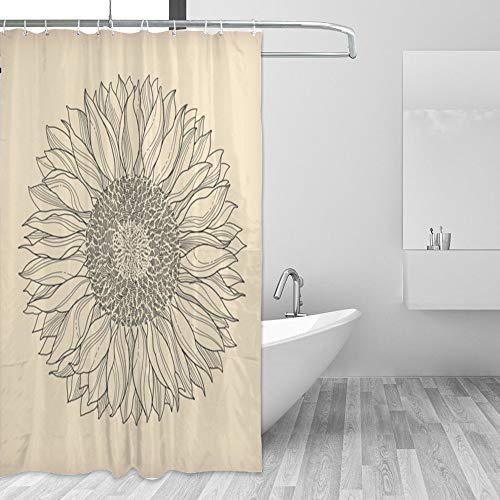 Rideau de douche imperméable fleurs en polyester 180x180cm - 2