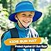 Outdoor Kids Sun Hat for Boys Girls Wide Brim Mesh Bucket Hat UPF 50+ Sun Protection Breathable Summer Fishing Safari Hat