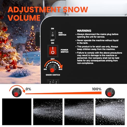 Image of UPGREY 1500W Snow Machine for Outdoors and Indoors, Fake Snow Maker for Party with Remote Controller and Handle