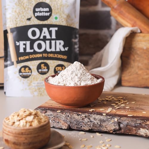 Image of Urban Platter Oats Flour, 500g (Gluten-Free | Fiber-Rich | Ideal for Baking, Pancakes & Smoothies | Made from 100% Whole Oats)
