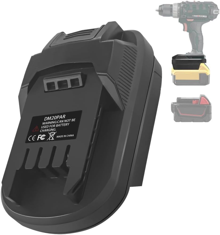 DM18PAR for Dewalt & Milwauke to for Parkside Battery Adapter (Converter for Dewalt 20V & for Milwaukee M18 Battery to for Parkside 20V XTeam Power Tools)