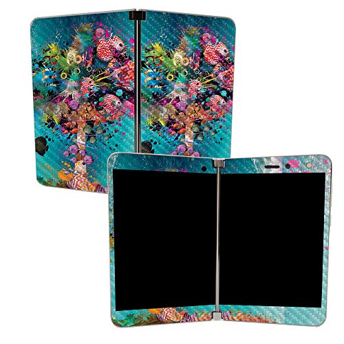 Image of MIGHTY SKINS MightySkins Carbon Fiber Skin for Microsoft Surface Duo - Surf Palm | Protective, Durable Textured Carbon Fiber Finish | Easy to Apply, Remove, and Change Styles | Made in The USA