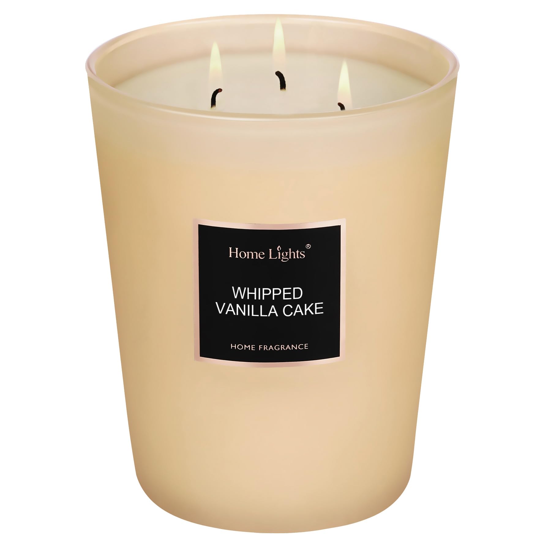 HomeLights Velas perfumadas, velas para el hogar, velas de aromaterapia en tarro grande, cera de soja natural, velas de 130 horas de combustión de regalo, pastel de vainilla batida