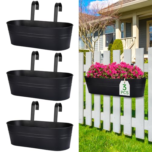 OGIMA Railing Planter Box, 3 Pack 16' Large Hanging...