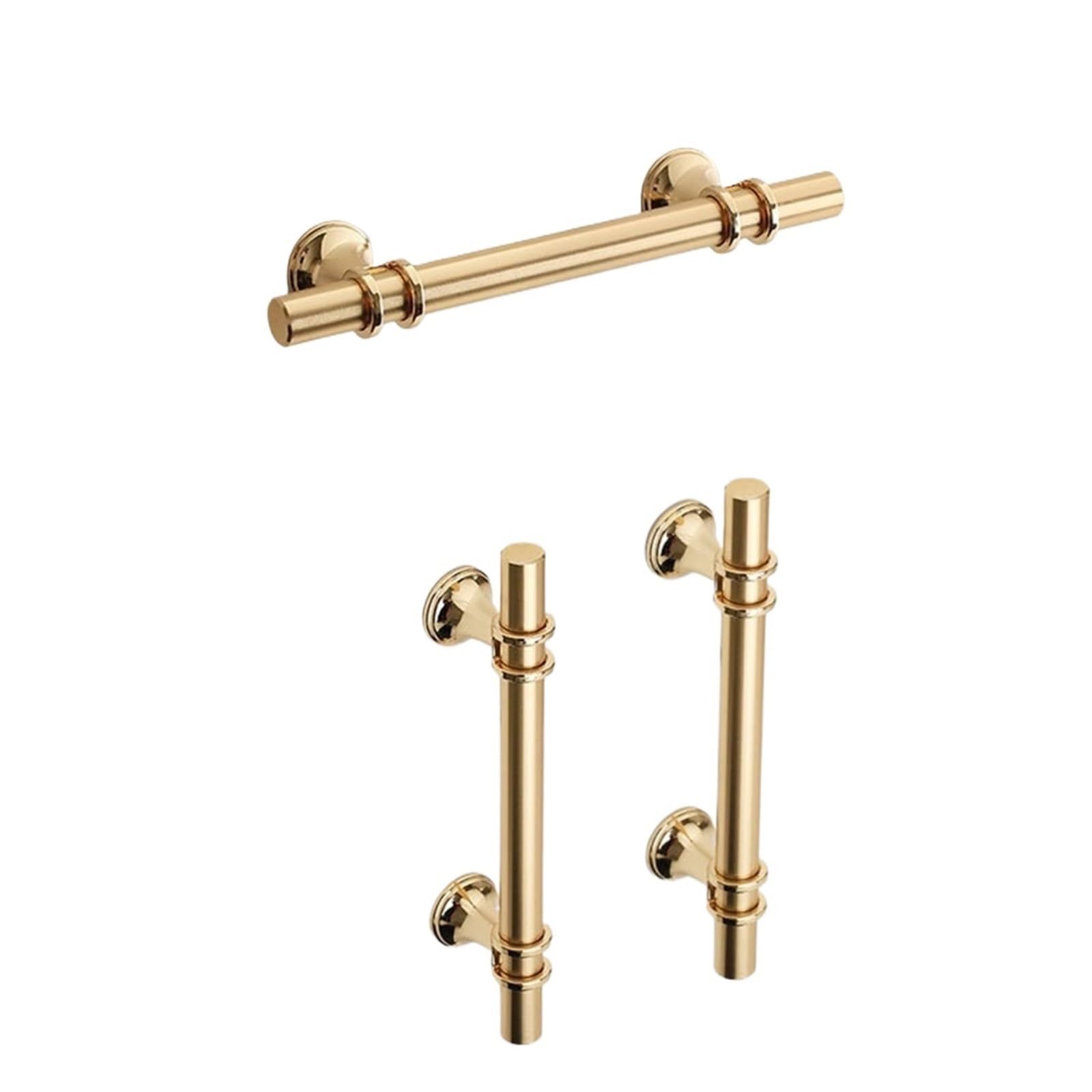 ZRHWSPD Brushed Nickel Cabinet Pulls Modern Zinc Alloy Door Handles Kitchen Cabinet Solid Drawer Knobs Furniture Handle Hardware(Black Gold 320mm)