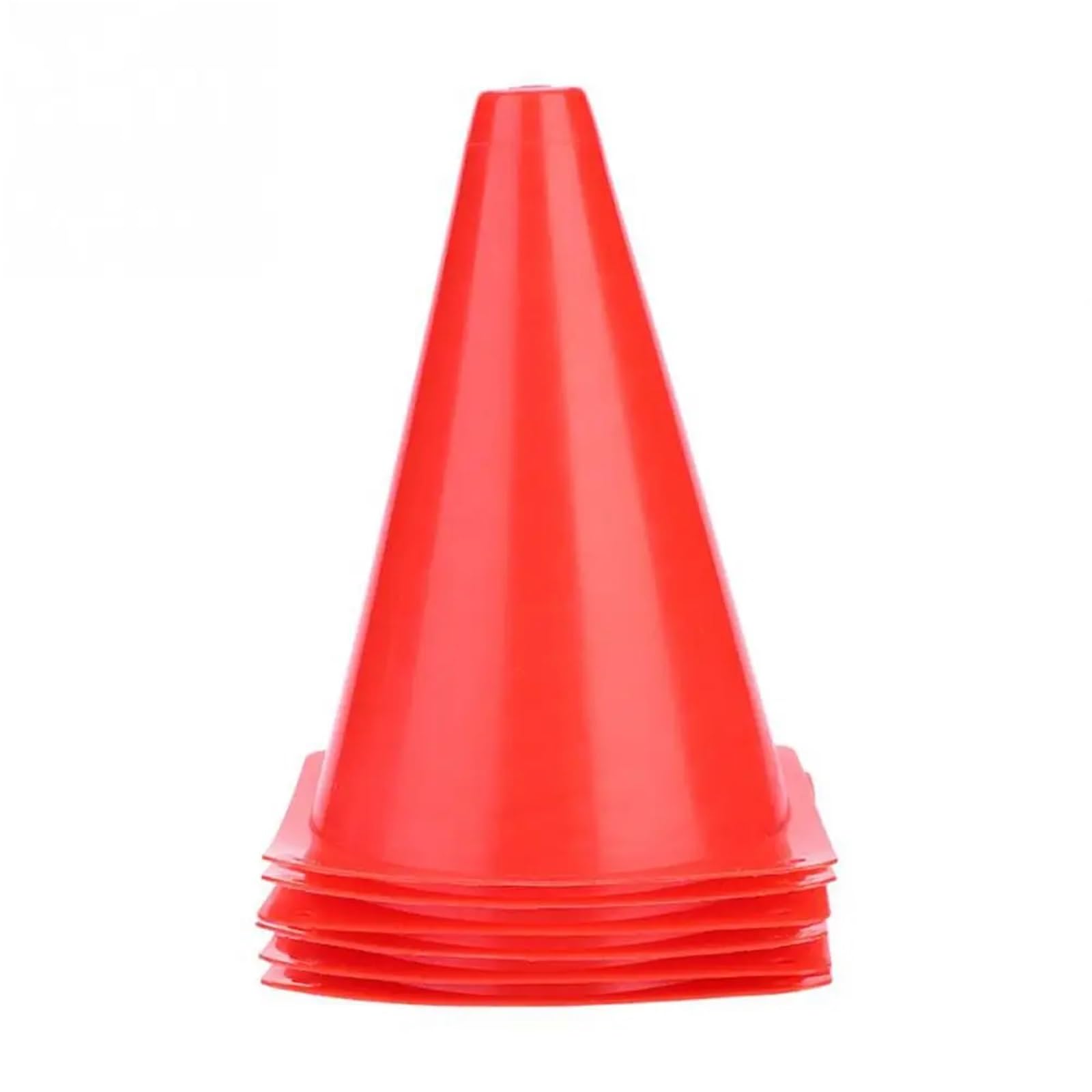 Coni in plastica, 10 pezzi, per allenamento, pattinaggio, fitness, attrezzature sportive, multiuso, per skateboard, calcio, per giochi all'aperto e al chiuso (rosso, 23 cm)