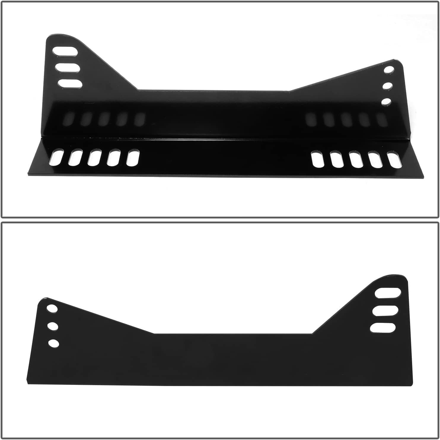 DNA Motoring SMB-001 Pair of Mild Steel Adjustable Holes Bucket Seat Side Mounting Adapter Bracket Kit, Black