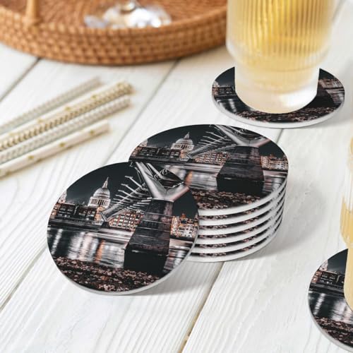 Dessous de verre liège et céramique absorbant avec support - 5