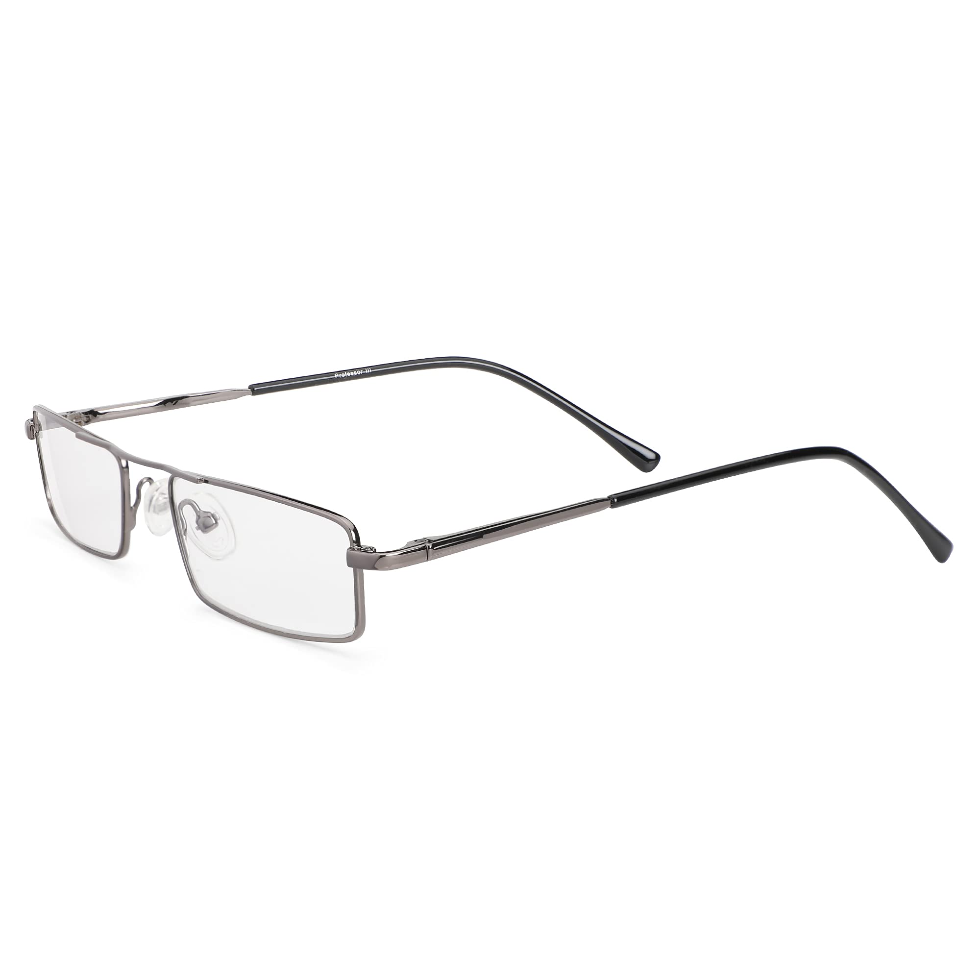 AEC Slim Professor III Metal Full Rim Open Nose Bridge Stylish Reading Glasses With Soft Feel Sleeve Cover (Gunmetal, +3.00) (B096BKLGY9) Amazon Price History, Amazon Price Tracker