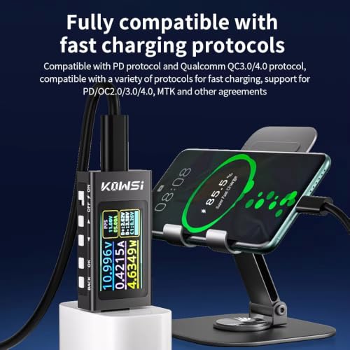 Amperímetro Type-C KWS-X1 display digital IPS voltímetro medidor voltaje probador capacidad 6