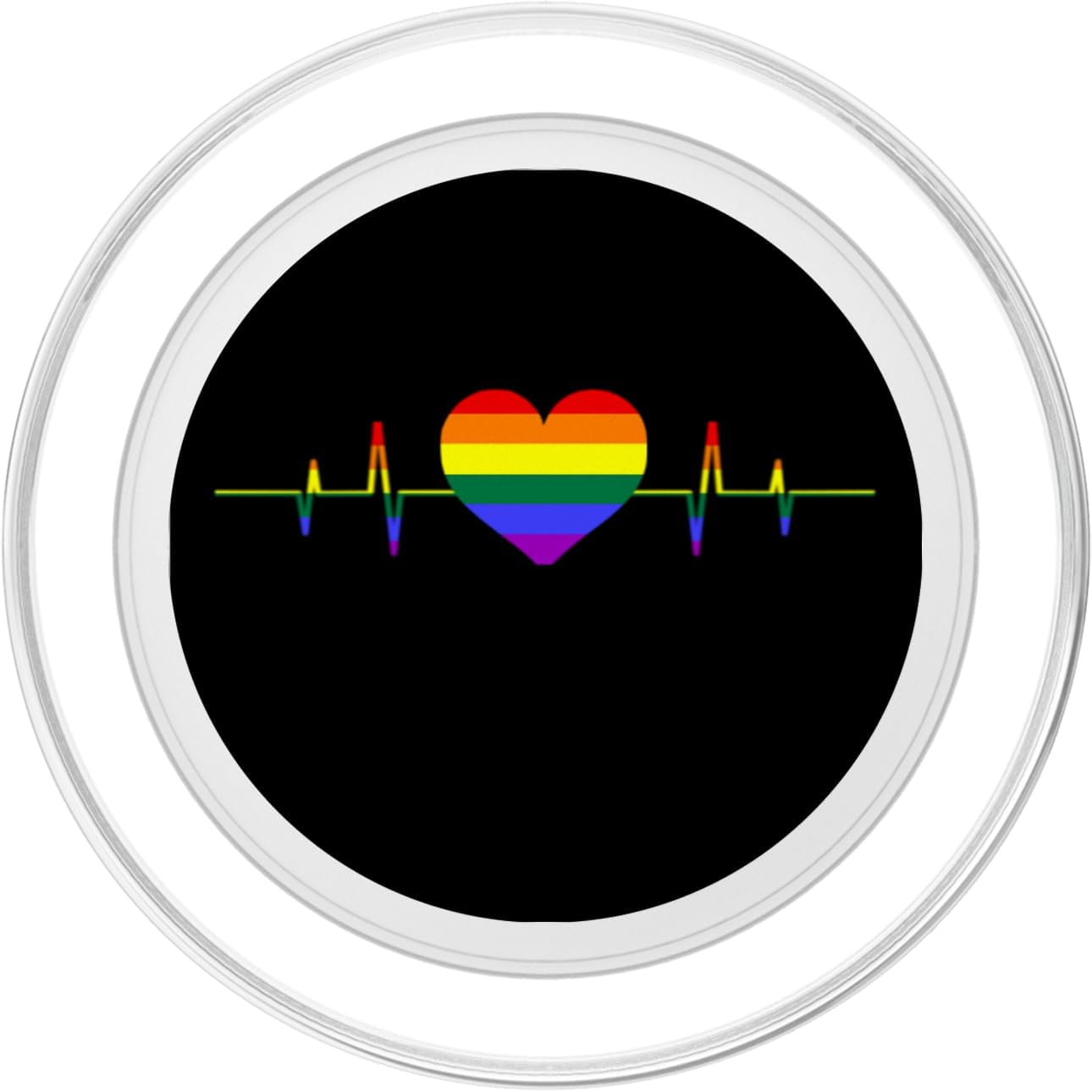 LGBT heartbeat LGBTG rainbow heartbeat PopSockets PopGrip for MagSafe