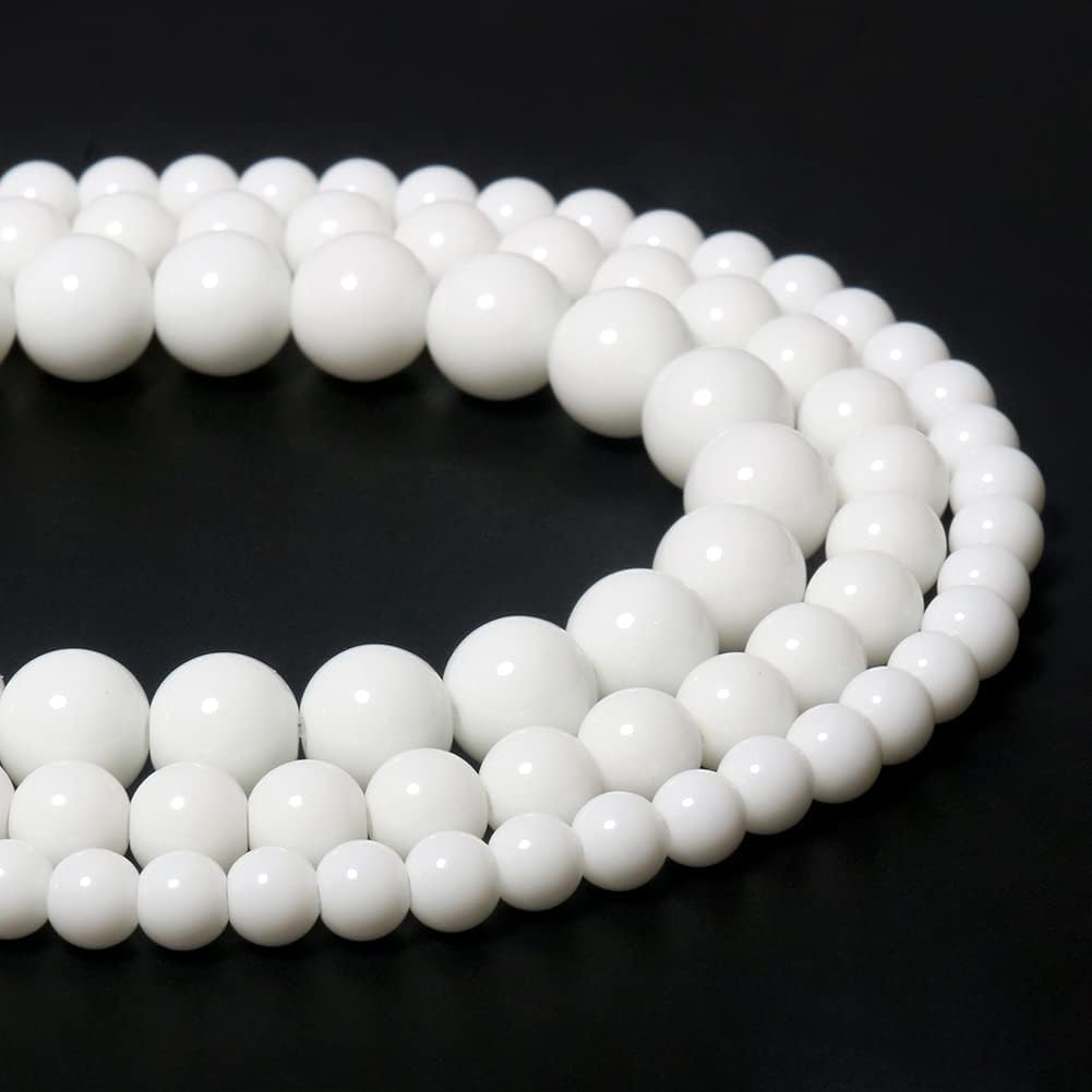Yochus 8mm Natural Stone Beads for Jewelry DIY Making Bulk,Natural Tridacna Stone Round Loose Beads,Bracelet Making Tridacna Stone 8mm