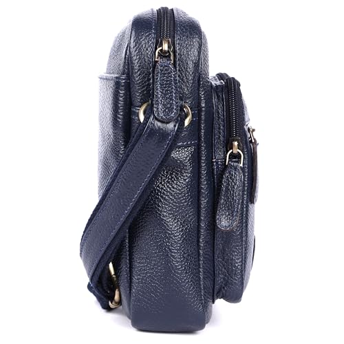 Image of Premium Genuine Leather Messenger Sling Bag for Men & Women - Multipurpose Crossbody Bag with Adjustable Strap & Multiple Pockets for Travel, Office, Work, College & Daily Use