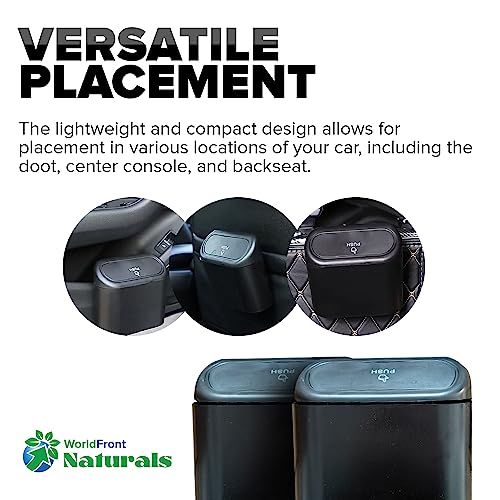 Image of Motors - Black Car Bin Press-Top Spring Opening Hook for Door Attachment Compact & Convenient for On-The-Go Tidy Travels
