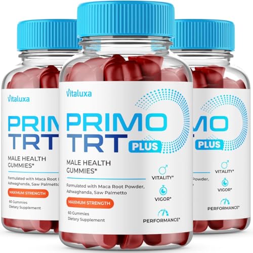 (3 Pack) Primo TRT Gummies, Primo TRT Male Plus Advanced Performance Blend Supplement, PrimoTRT Try Prime Gomitas Maximum Strength Support for Overall Health Wellness All Natural Ingredients (180 Ct)