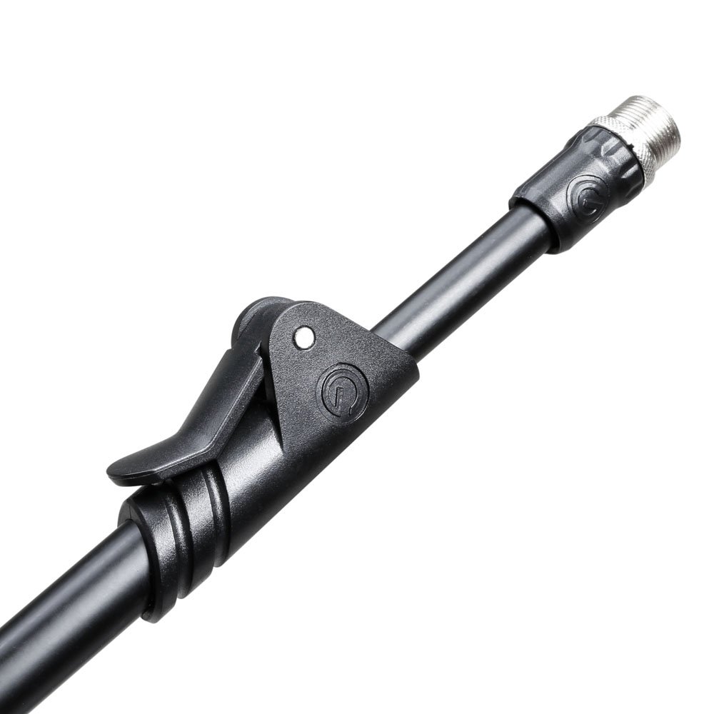 Gravity MS 2222 B - Asta microfonica corta con base tonda e portamicrofono estraibile a 2 punti