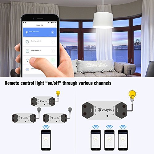 Yasorn YSR111A6N Wifi Smart Switch Emylo Wireless Relay Light Switch Tuya Remote Control Module Home Automation Timer Switch Compatible With Alexa Echo Google Home Iphone Android App 1 Pack thumb #3