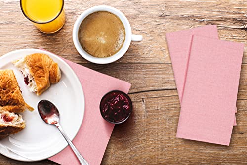 Everyday Cloth Napkin In 100% Cotton 18X18 Baby Pink,Wedding Napkins, Cocktails Napkins, Fabric Napkins, Cotton Napkins Mitered Corners & Generous Hem, Machine Washable Dinner Napkins, Set Of 12 #TOP3