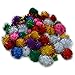 Produktbild Piccolino Bastelbedarf Glitter Pompons - Glitzer Pom Pom mit Metallfäden, 100 Stück in 5 Größen und 9 Farben Sortiert