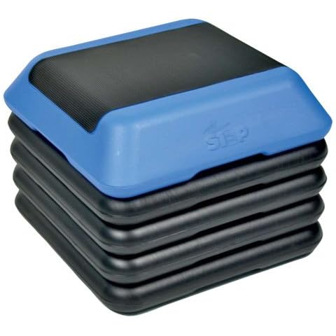The Step Adjustable High Step Aerobic Platform with 4 Risers, Home Gym Workout Equipment, Fitness Stair Stepper Exercise Platform, Aerobic Exercise Equipment Made in the USA,Blue Cover
