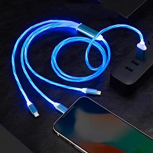 Wyshak 3 In 1 Light Up Charging Cable, 2Pcs Multi Charging Cable Fast Charge, Usb Charger Cord, 3.6Ft Nylon Braided Charger, Compatible With Most Cell Phones #TOP6