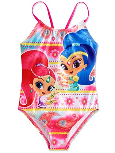 Shimmer and Shine Girls Swimwear Swimsuit (4, Pink)